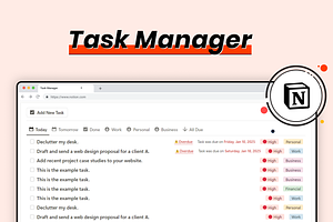 Effortless Notion Task Manager, a Templates & Theme by The Sid Space