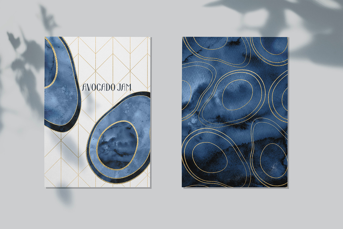 MODERN BLUE SHAPES Watercolor Set, an Object Graphic by Cat In Colour (Photo 2 of 10)