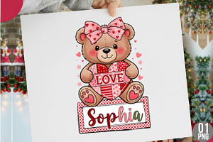 Custom Valentine Teddy Bear PNG, an Illustration by Designking