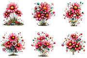 Whimsical Spring Daisy Flowers Clipa, an Illustration by GatewayDesign (Thumbnail 5 of 5)