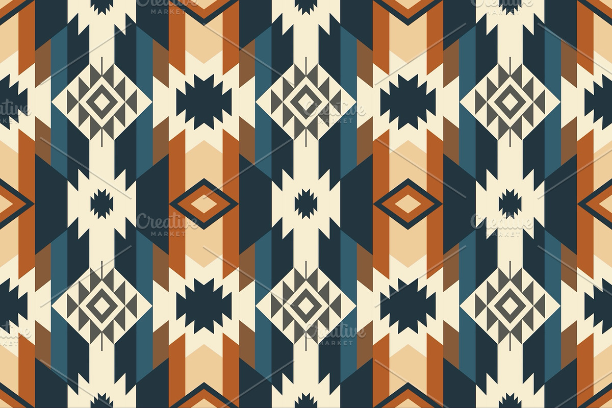 Colorful Beige Southwestern Pattern, a Pattern Graphic by PPEthnicDecorPattern (Photo 1 of 10)