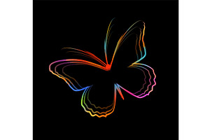 Butterfly with a brush line on a, an Animal Illustration by Nenahliadava Design