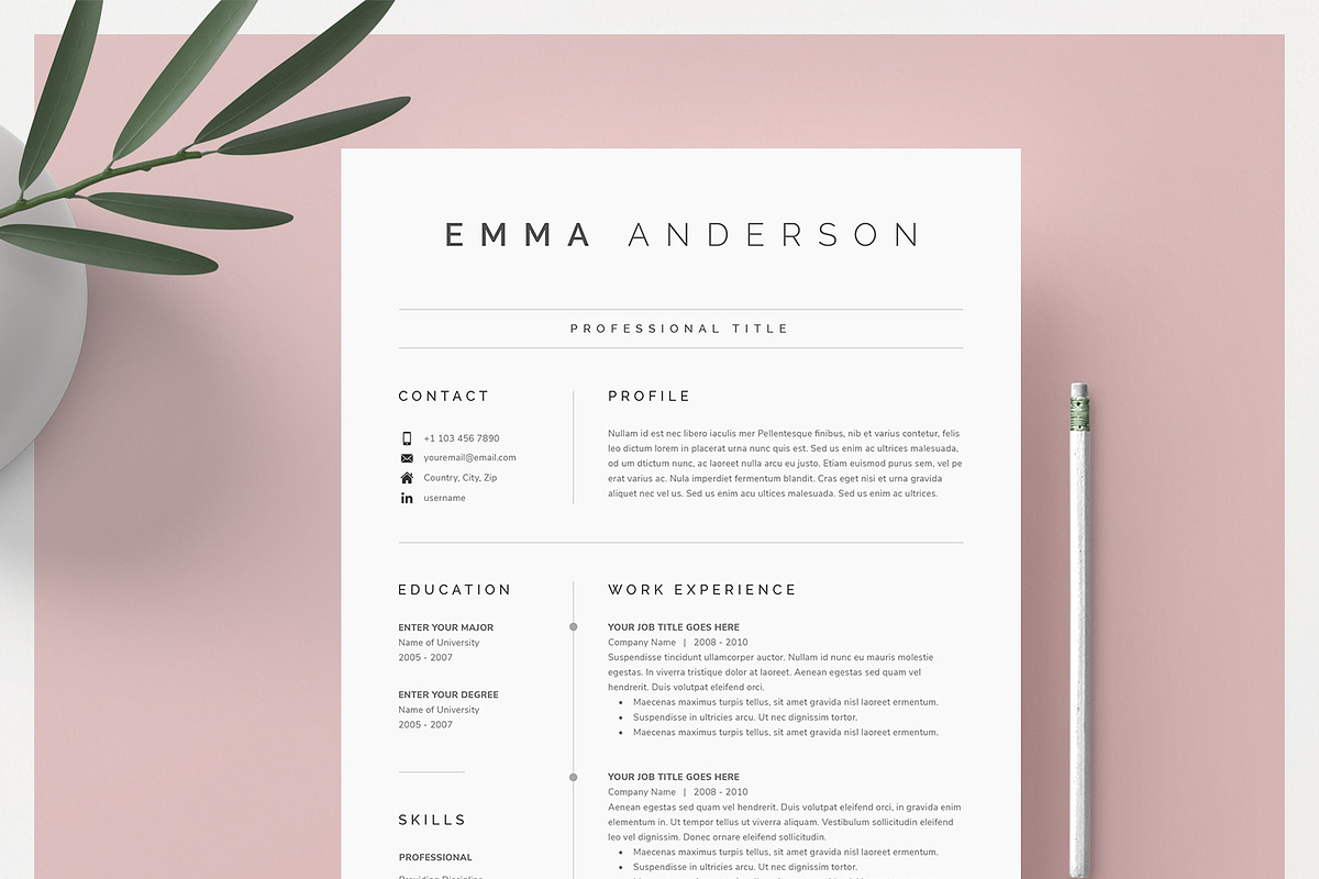 Word Resume & Cover Letter, a Resume Template by DemeDesign (Photo 1 of 6)