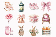 Watercolor Bunny Clipart, a Seasonal Illustration by Design Market (Thumbnail 5 of 5)