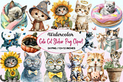 Cute Cat Sticker Clipart Bundle, a Graphic by CitraGraphics (Thumbnail 1 of 4)
