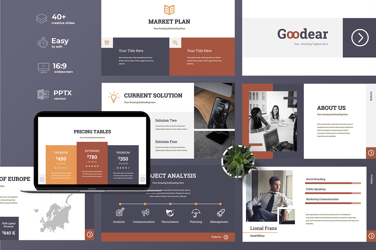 Goodear - Business Powerpoint, a Presentation Template by TMint Creative