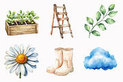 Watercolor Garden Pals Clipart, a Seasonal Illustration by Design Market (Thumbnail 4 of 4)