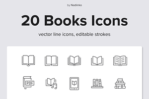 Books Line Icons