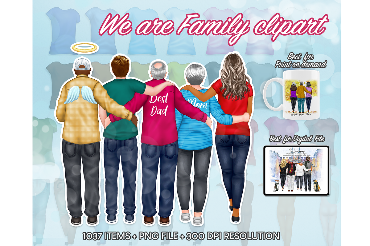 Big Family, Back View Clipart PNG, a Person Illustration by Podcliparts (Photo 1 of 10)