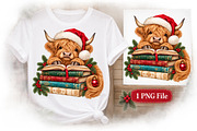 Christmas Highland Cow PNG, a Seasonal Illustration by Watercolor design (Thumbnail 2 of 3)