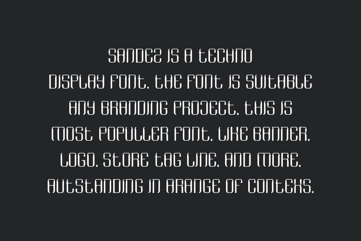 Sandez - Techno Font, a Sans Serif Font by QR Design Studio (Photo 4 of 6)