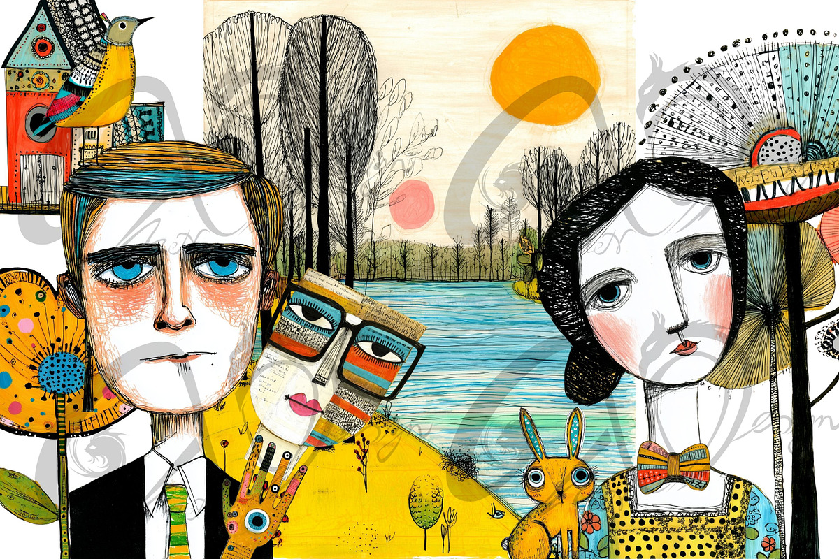 Playful Portraits & Patterns, a Person Illustration by NiiiNArt (Photo 5 of 7)