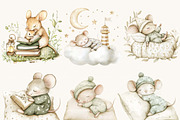 Watercolor Sleeping Mice Clipart, an Animal Illustration by SparkyDesignsUS (Thumbnail 3 of 9)