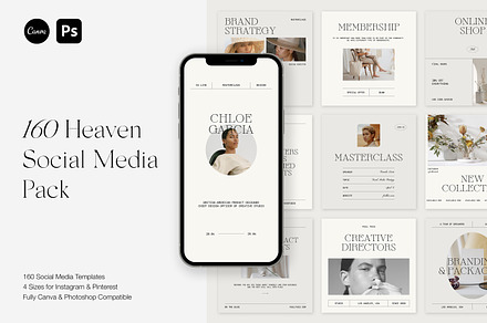 Heaven Social Media Pack Canva PS, a Social Media Template by Feel This