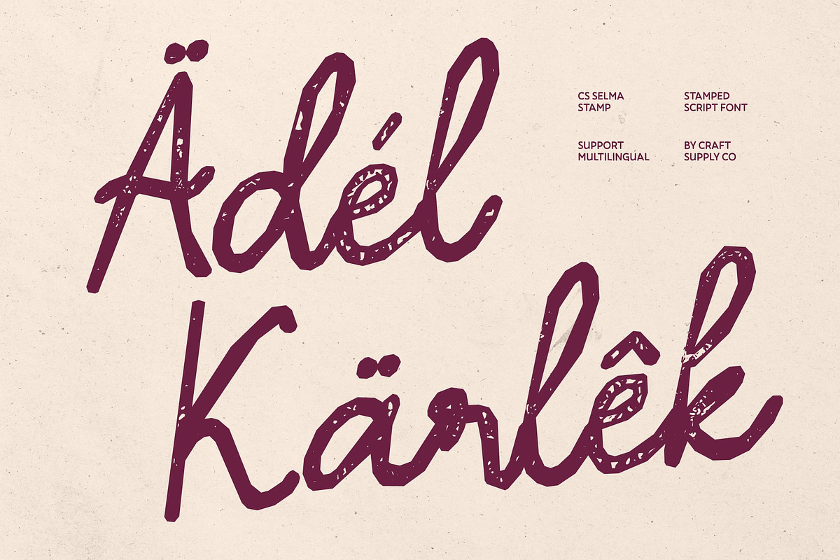 CS Selma Stamp, a Script Font by Craft Supply Co. (Photo 7 of 8)