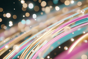 Colorful lights streak across dark b, a Photo by Dvoevnore photos