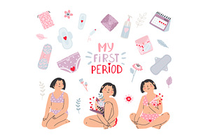 Female hygiene products for, a Healthcare Illustration by Stock-Smart-Start