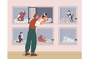 Volunteers & pets at animal shelter, an Animal Illustration by Good Studio (Thumbnail 6 of 10)