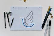 Stork Bird Animal Flying Wings Logo, a Branding & Logo Template by jongcreative (Thumbnail 2 of 3)
