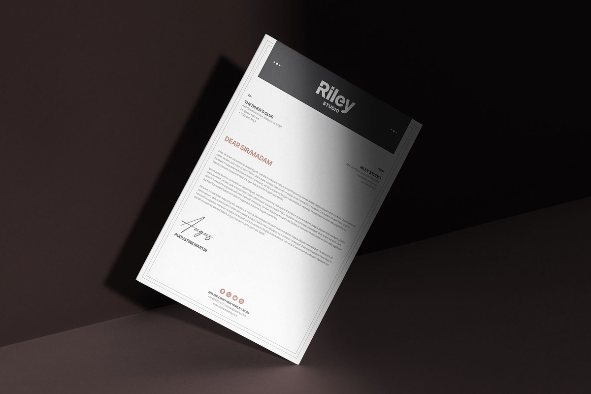 Clean Letterhead Word Template, a Stationery Template by AyshaCanvas (Photo 2 of 3)