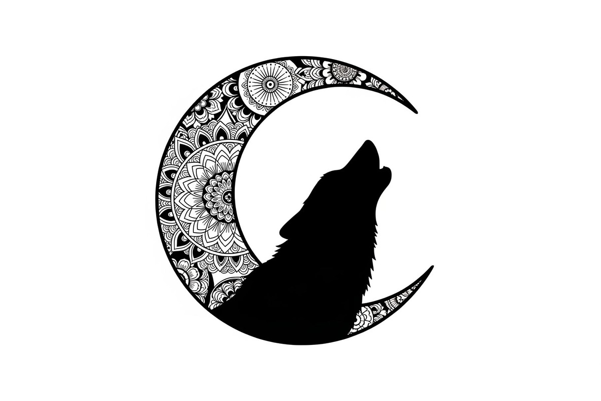 Mandala Moon Wolf SVG Bundle, an Illustration by Gaye Art (Photo 25 of 31)