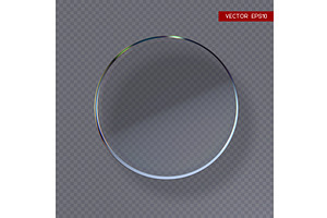 3d transparent glossy round disc, an Illustration by Liudmyla Matviiets