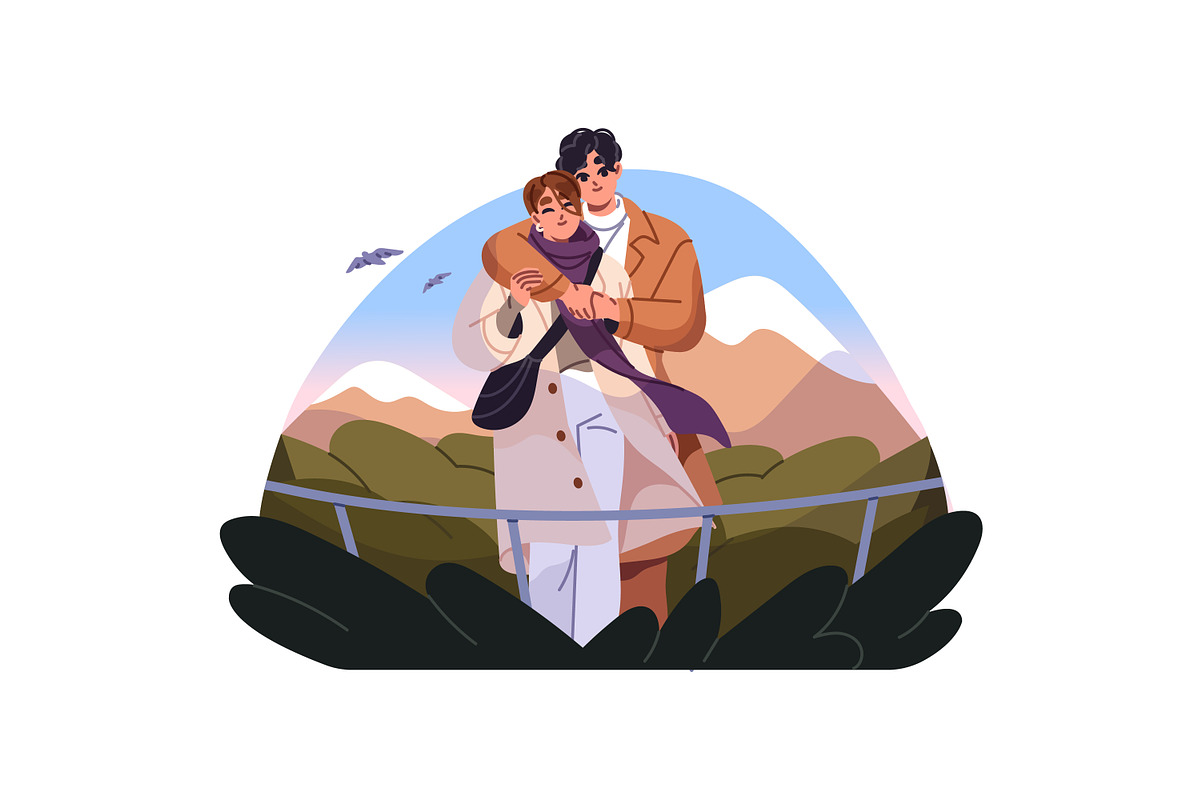 Love couples on romantic date set, a Person Illustration by PaperTrident (Photo 4 of 11)