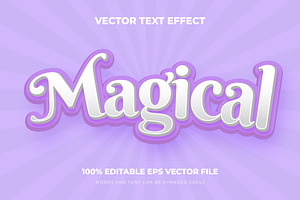 Soft Purple Magical Vector Text Effe