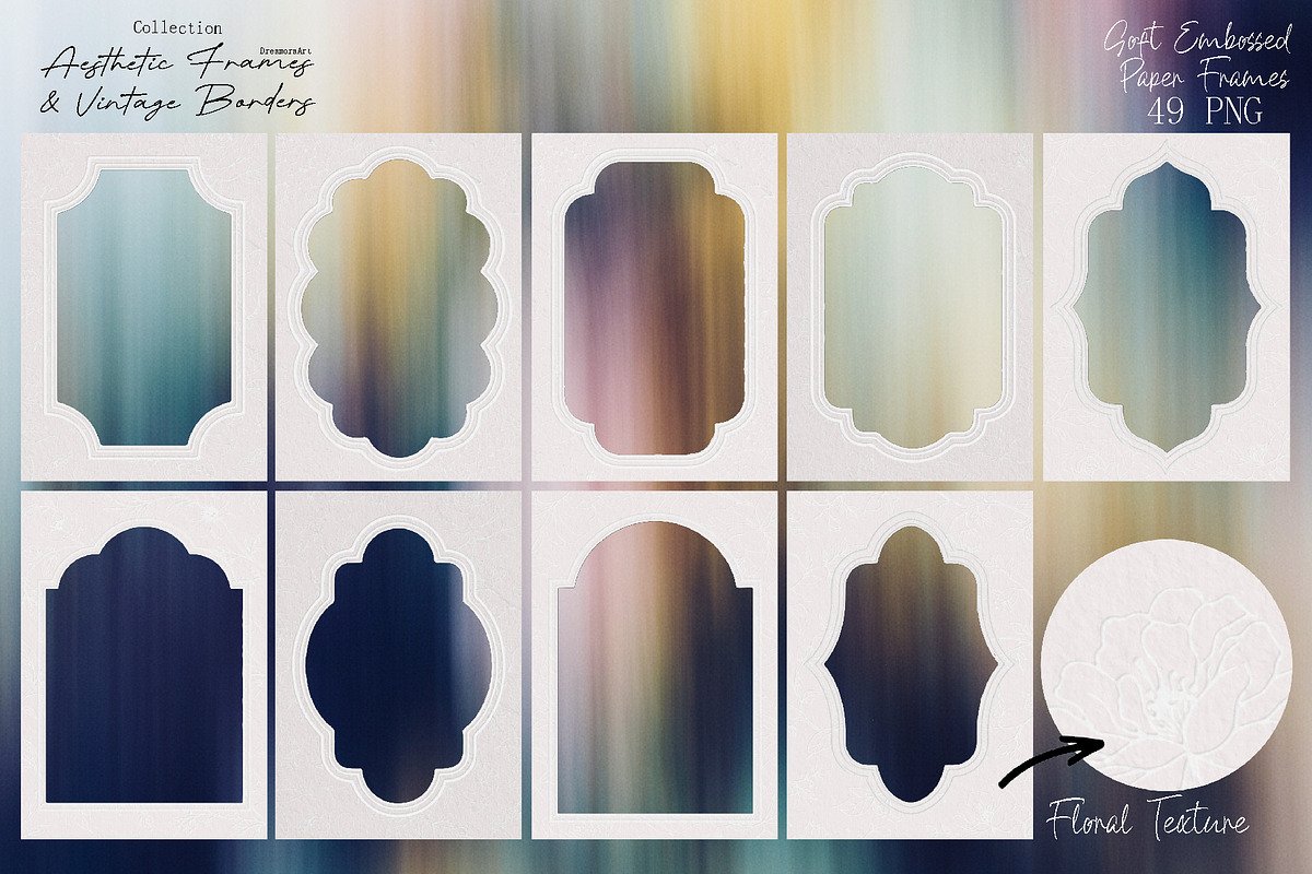 Embossed Paper Aesthetic Frames, an Object Graphic by DreamoraArt (Photo 5 of 12)