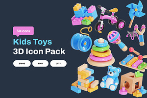 Kids Toys 3D Icon Pack, an Object 3D Model by Nate Studios