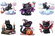 Halloween Black Cat Clipart, an Illustration by DreamPrint404 (Thumbnail 4 of 6)