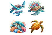Beautiful Sea Turtles PNG Bundle, an Illustration by DreamArtGraphic (Thumbnail 6 of 7)