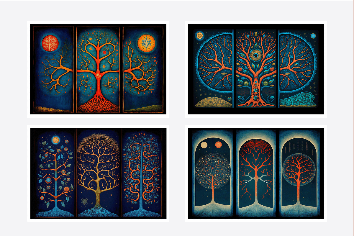 Sati Collection · Sacred Trees, a Decorative Illustration by milatovar (Photo 2 of 14)