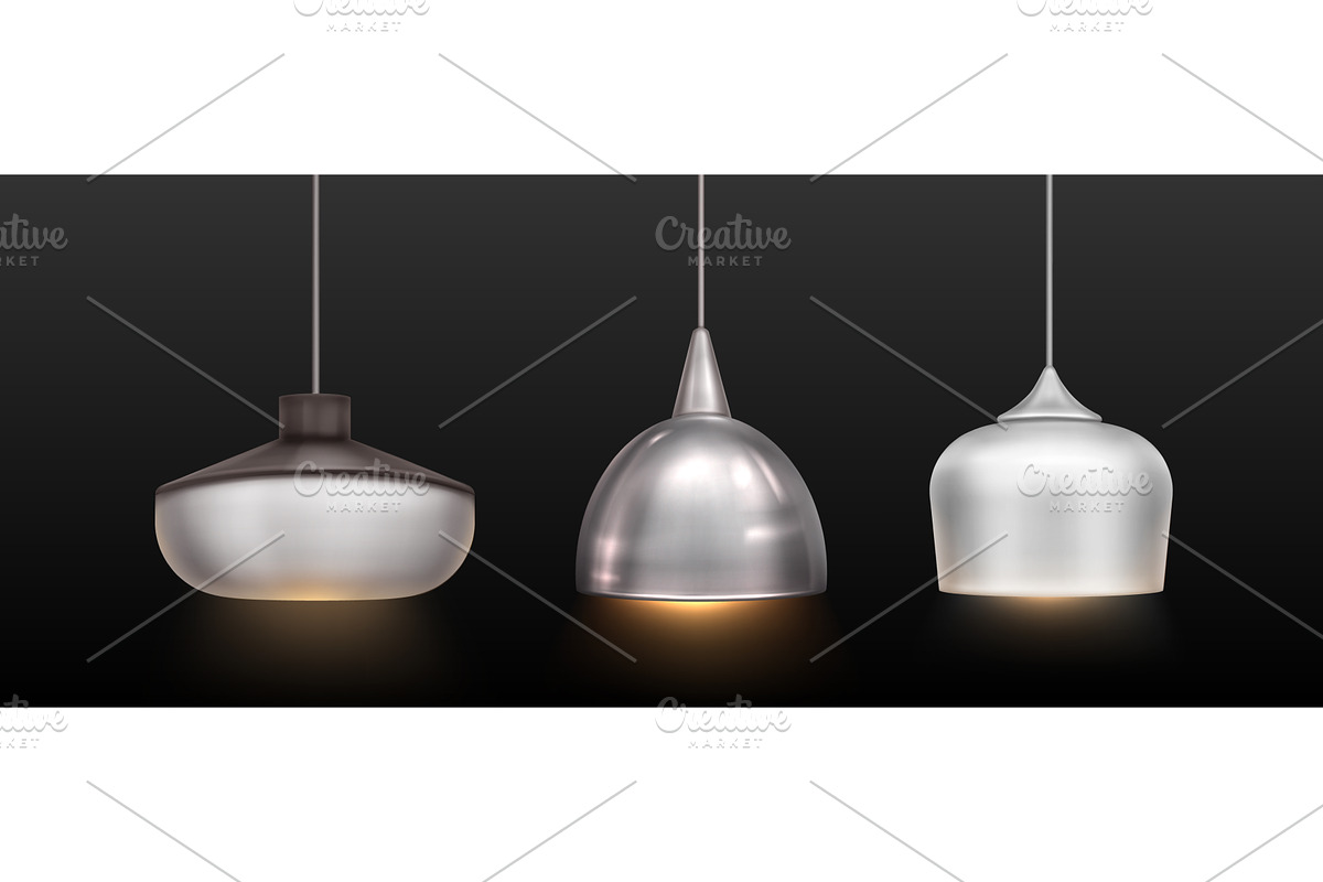 Modern ceiling pendant lamp set, an Object Illustration by art PVP - market