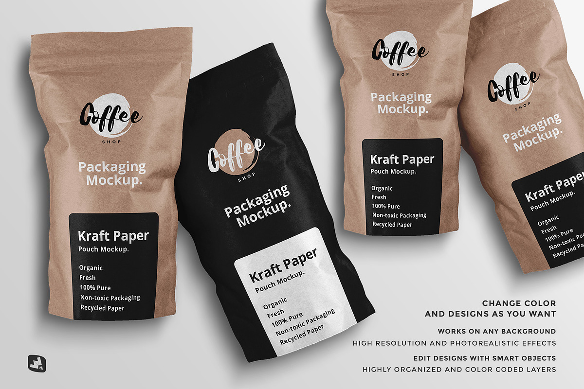 Tall Kraft Paper Packaging Mockup, a Packaging Mockup by Designertale (Photo 5 of 8)