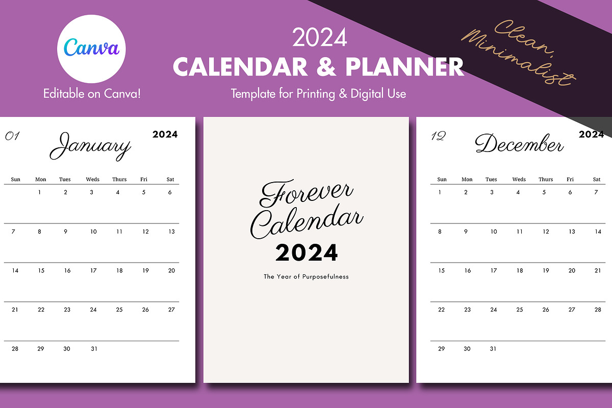 Calendar Planner Canva Template, a Design Template by Spark Design (Photo 1 of 3)