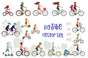 Bike / bicycle vector set, an Illustration by land art (Thumbnail 1 of 20)