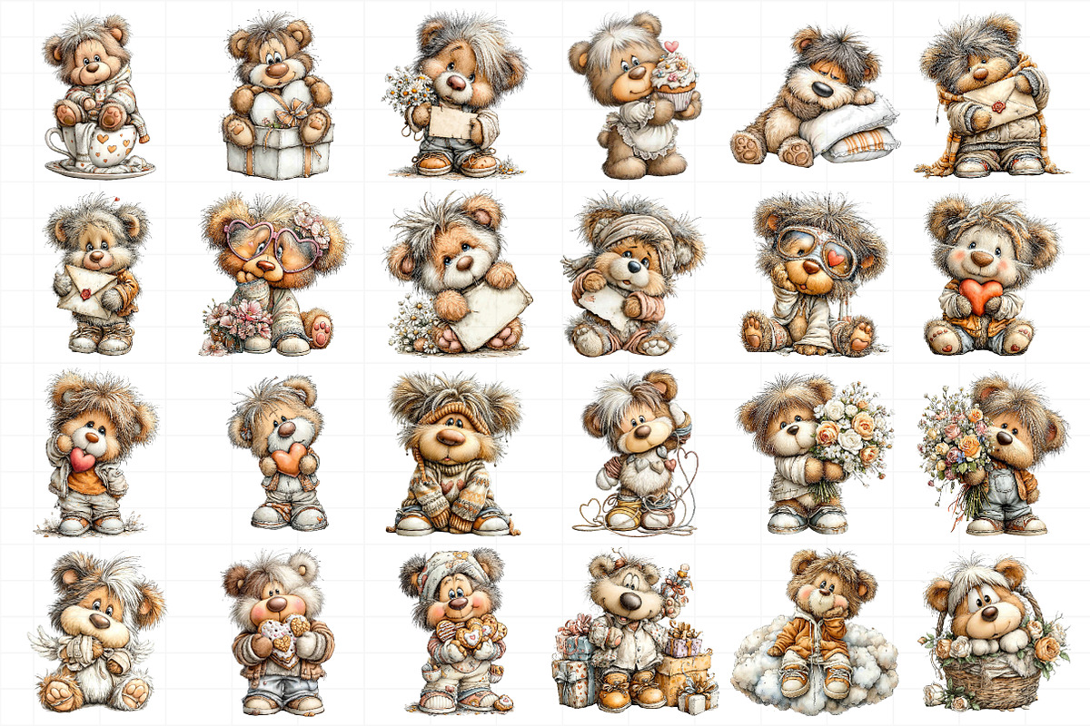 Valentine Teddy Bear Clipart, an Illustration by Daily.Designs (Photo 5 of 5)