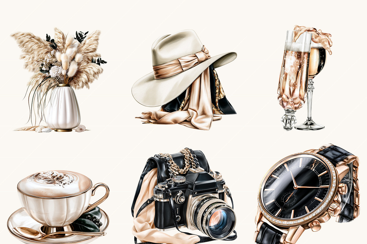 Fashion Girl Clipart Bundle, a Person Illustration by BusyDaydesign (Photo 6 of 9)