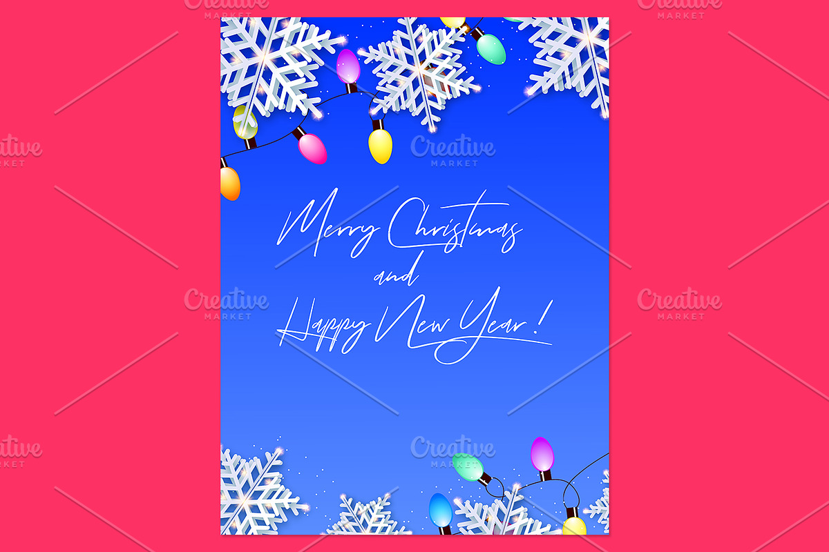 Merry Christmas Posters Vector, a Poster Template by kh_cat (Photo 4 of 4)