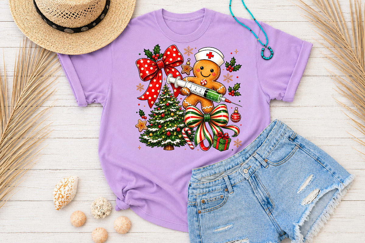 Cute Christmas Gingerbread Nurse PNG, a Seasonal Illustration by Rose Art (Photo 4 of 4)