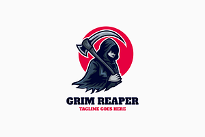 Grim Reaper Simple Mascot Logo, a Branding & Logo Template by Artnivora.Std