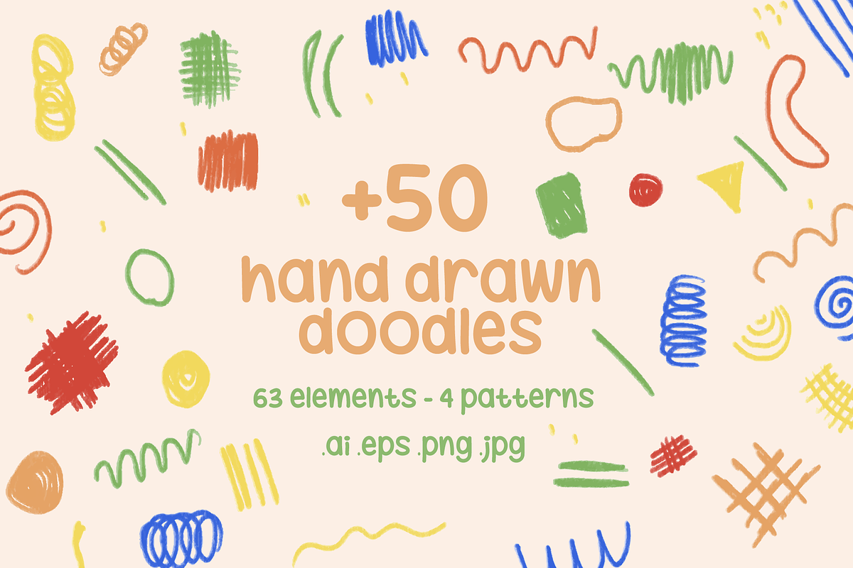 Hand Drawn Doodles and Patterns, an Object Graphic by Tiendita de dani (Photo 1 of 7)
