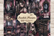 Haunted Mansion Junk Journal Pages, a Person Illustration by GlamArtZhanna (Thumbnail 1 of 10)