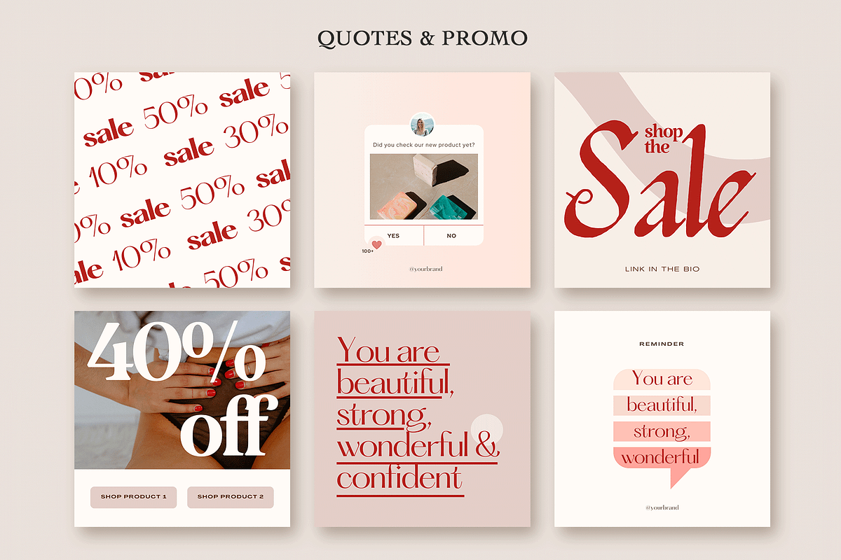 Feminine Instagram Templates, a Social Media Template by Kseniia_Design (Photo 9 of 12)