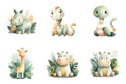 Cute Safari Animals Clipart, an Illustration by SinaCreation (Thumbnail 6 of 11)