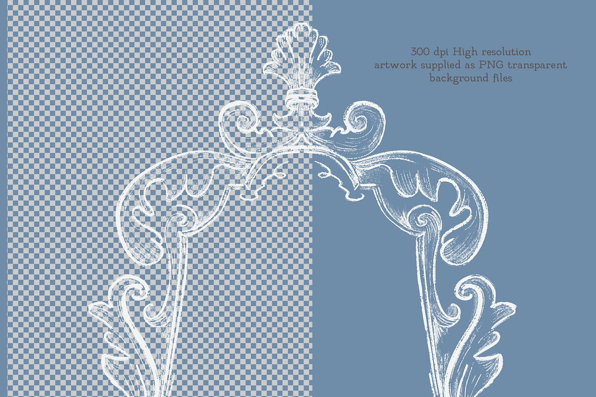 Vintage White Damask Baroque Set, a Decorative Illustration by AlenaVlasko stock Market (Photo 2 of 9)
