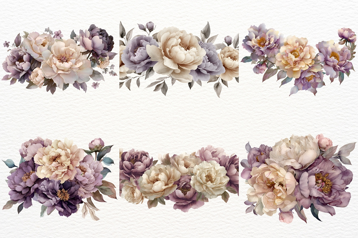 Peony Bouquet Floral Arrangement PNG, a Decorative Illustration by SugarCloudStudioArt (Photo 7 of 8)