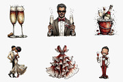 Watercolor New Year Clipart, an Illustration by CreationArt (Thumbnail 2 of 5)