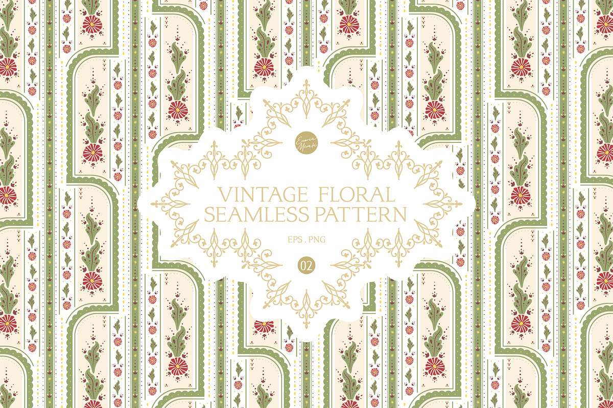 Vintage Floral Pattern 2 Shabby Chic, a Pattern Graphic by Euonia Meraki (Photo 1 of 19)